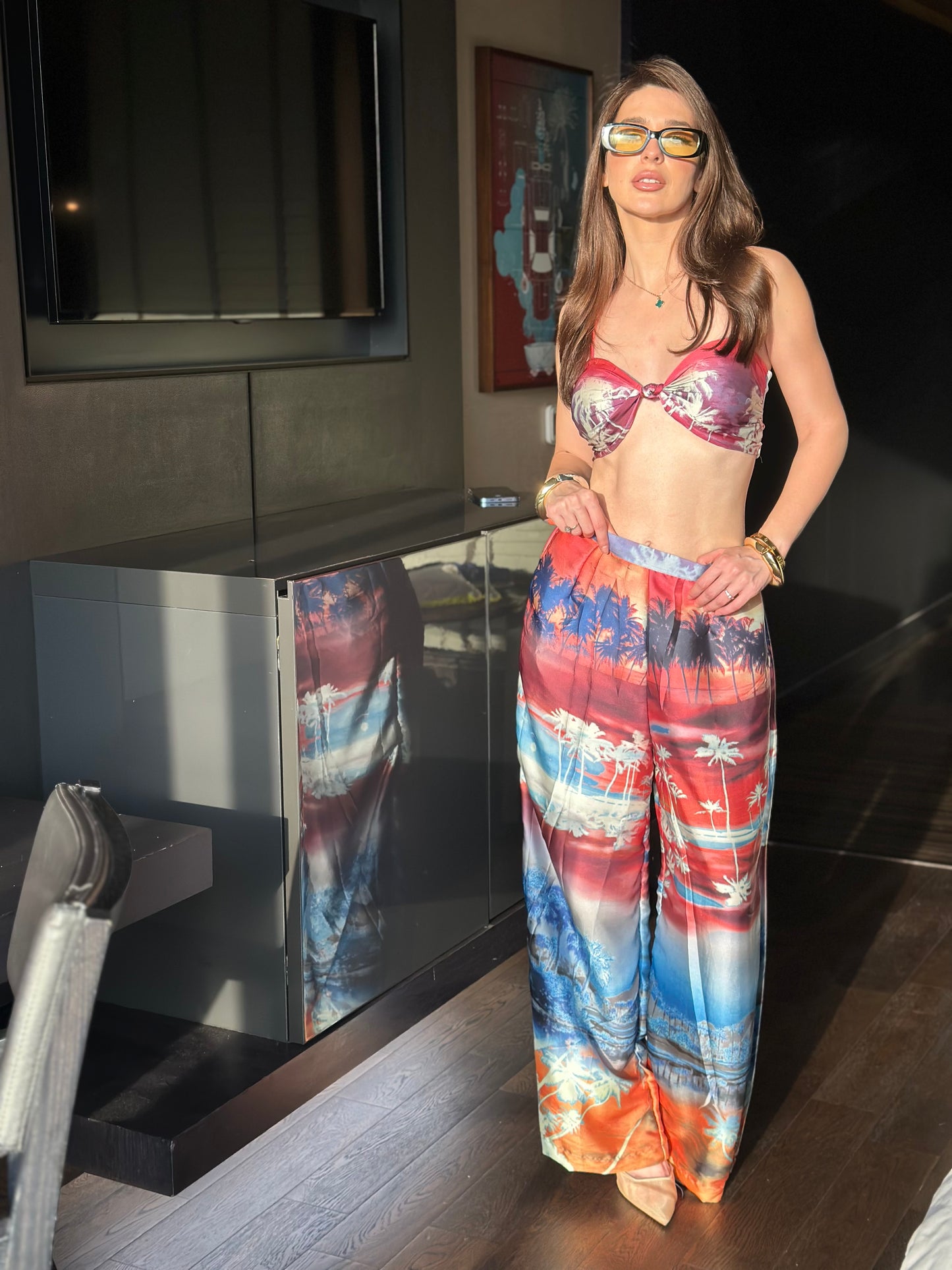 Beach Printed Satin Co-ordinates