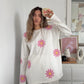 Crochet Flower Full Sleeves Top (Set Of 2)