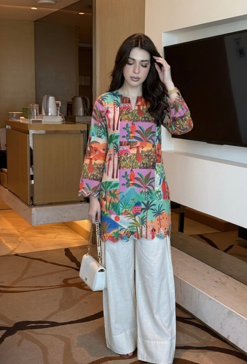 Graffiti Top With Farshi Pants