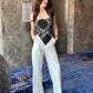 Scarf Top With White Pants