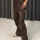 Faux Leather Cargo Pants