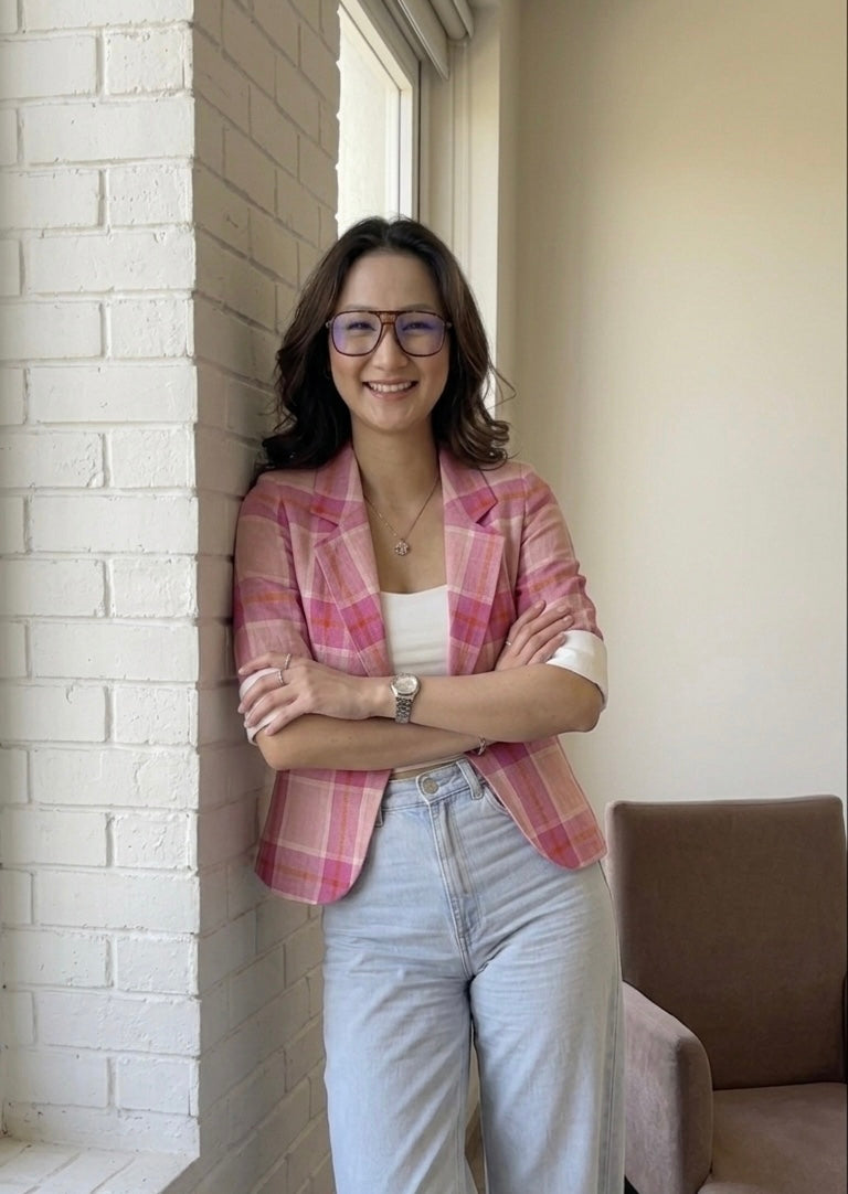 Plaid Blazer With Tank Vest