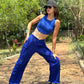 Blue Tank Top With Cargo Pants