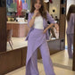 Layered Lilac Pant Suit Set