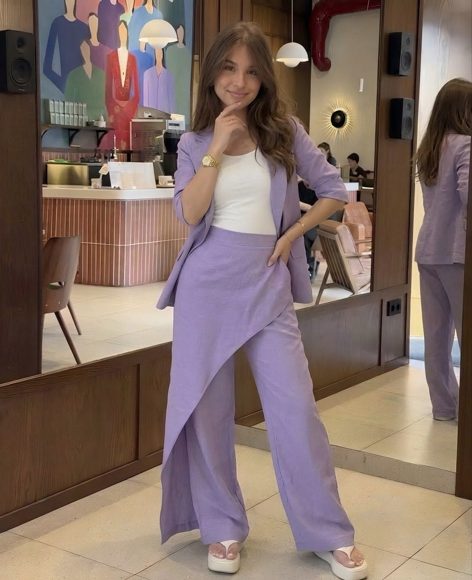 Layered Lilac Pant Suit Set