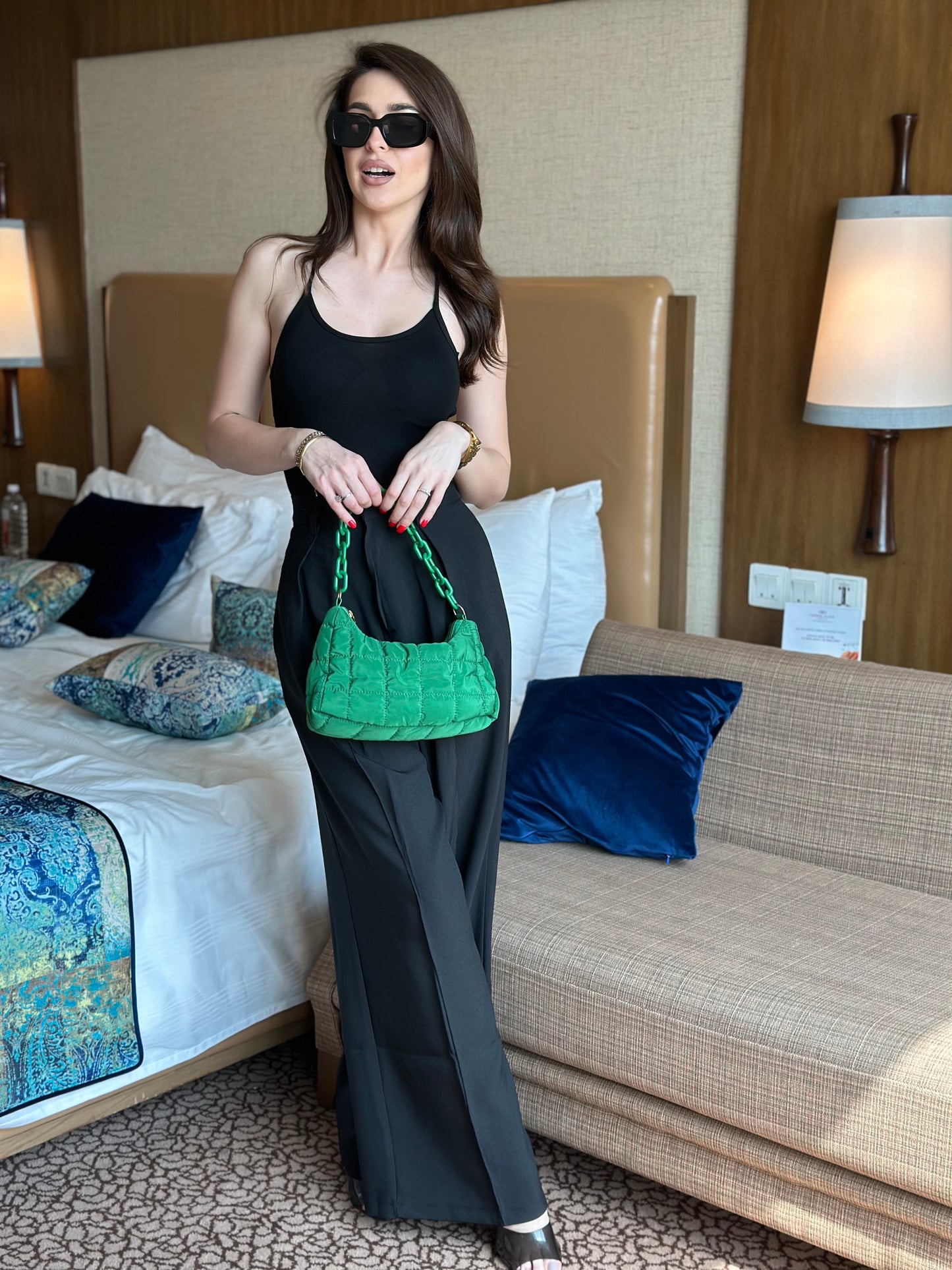 Combo: Baggy Pants With Backless Bodysuit