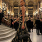 Gold Foil Pleated Festive Dress