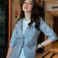 Light Grey 3/4th Sleeve Blazer