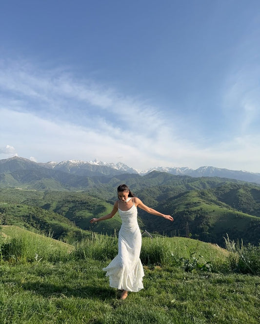 Georgette Floral Flow Dress With Scarf