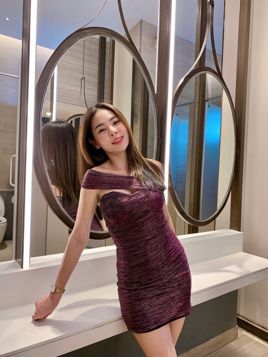 Shimmer Padded Fitted Tube Dress