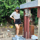 Combo Deal: Striped Shirt With Black Skorts