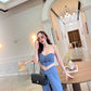 Tube Vest With High Waist Long Pants