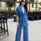 Aristocratic Blue Blazer Set