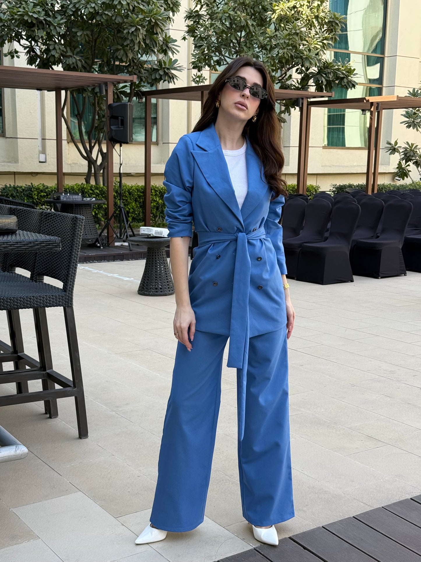 Aristocratic Blue Blazer Set