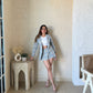 Pastel Cotton Blazer With Skorts