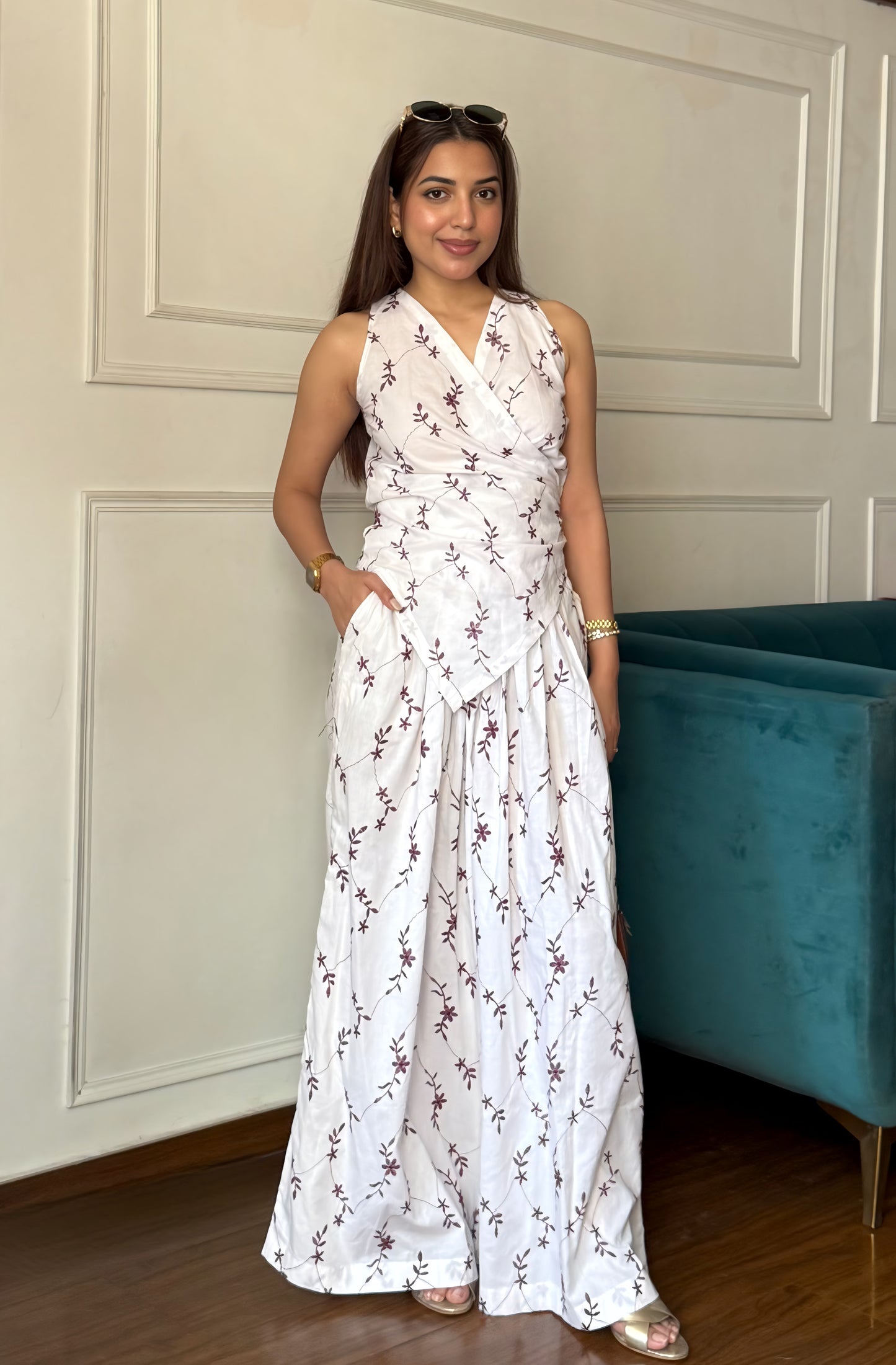 Sophisticated Cotton Embroidered Co-ords