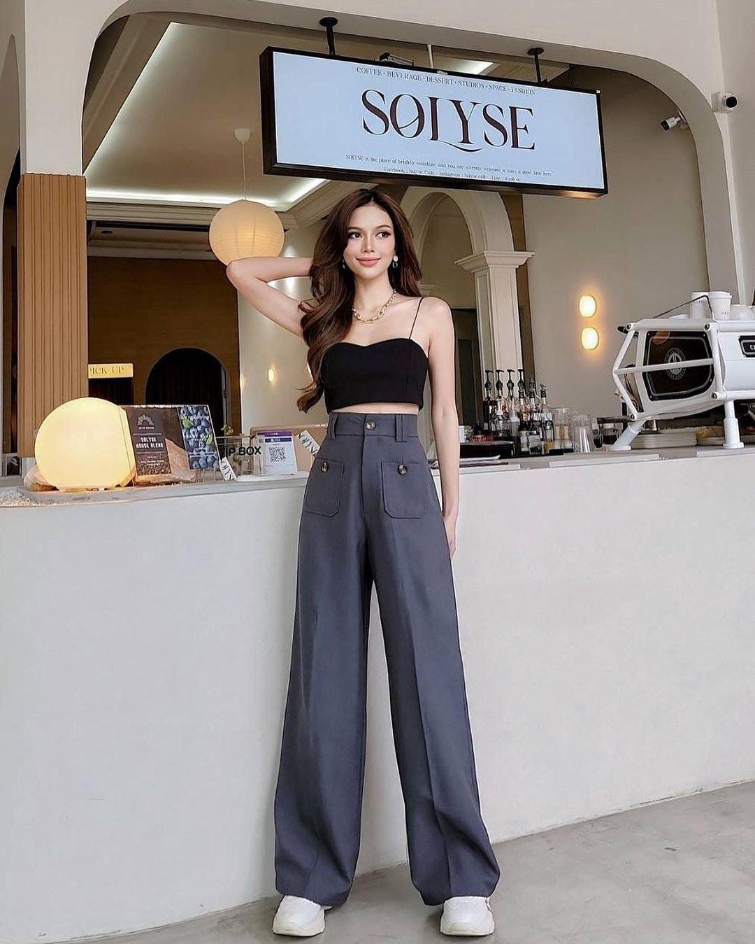 Front Pocket High Waist Pants