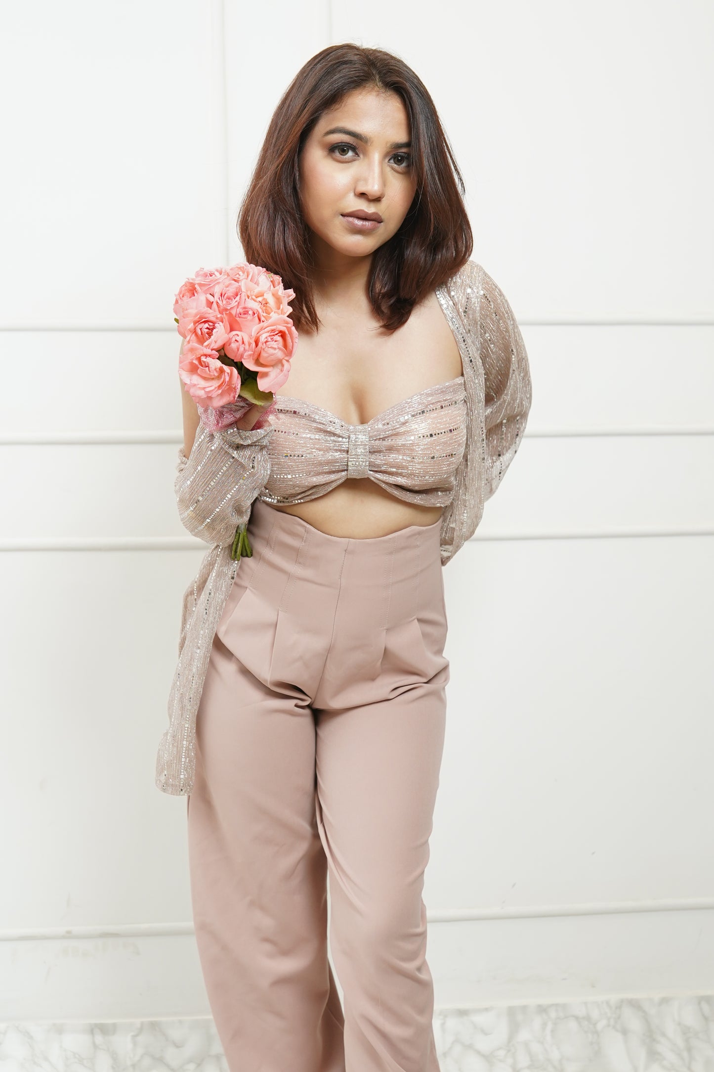 Moonlight Padded Bustier Top With Shrug