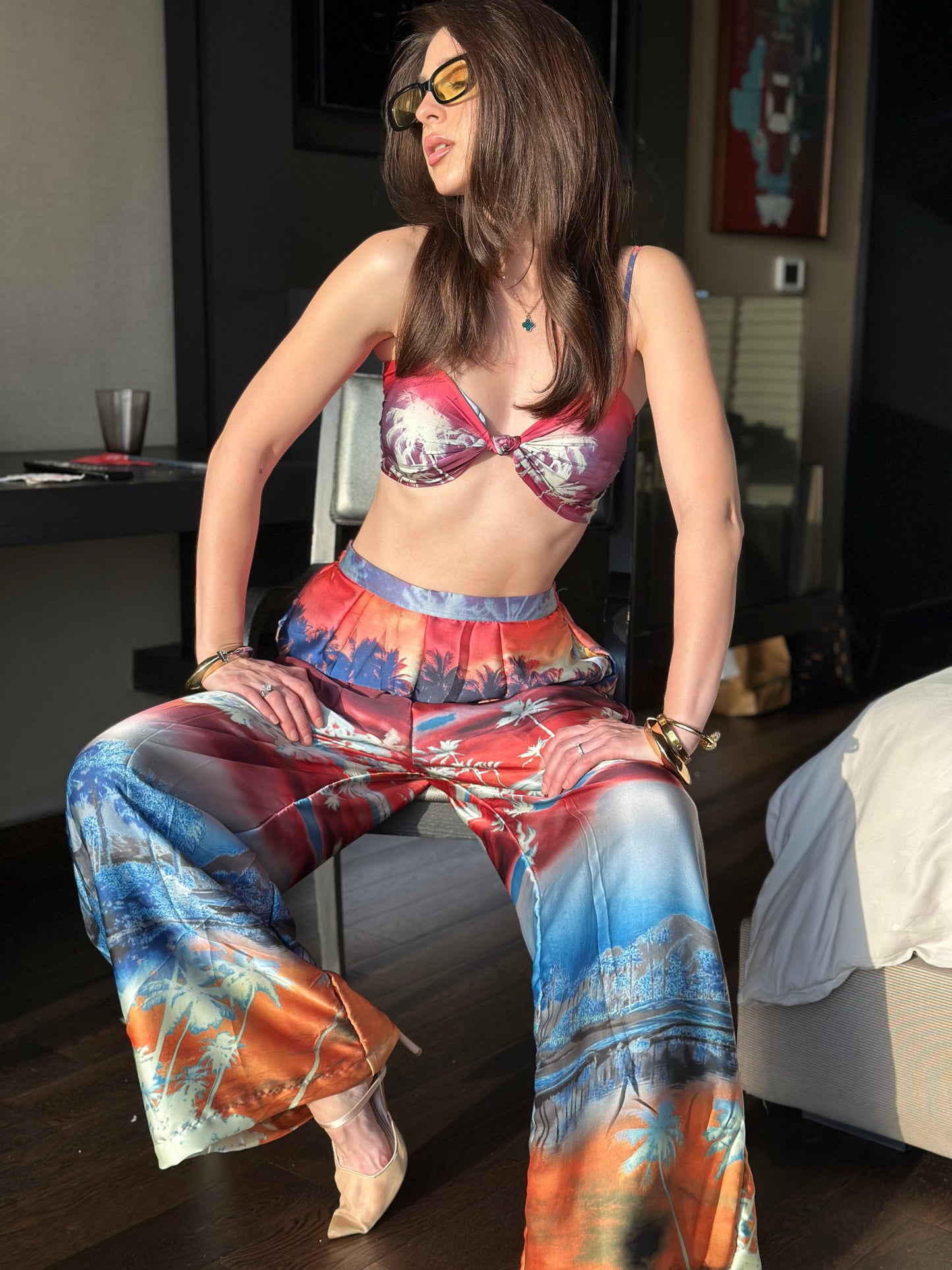 Beach Printed Satin Co-ordinates