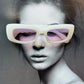 Patterned Cat Eye Fashion Glasses
