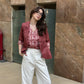 Rust 3/4th Blazer With Vest