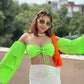 Padded Off-Shoulder Front Tie Bustier