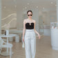 Empire Waist Wide Leg Pants