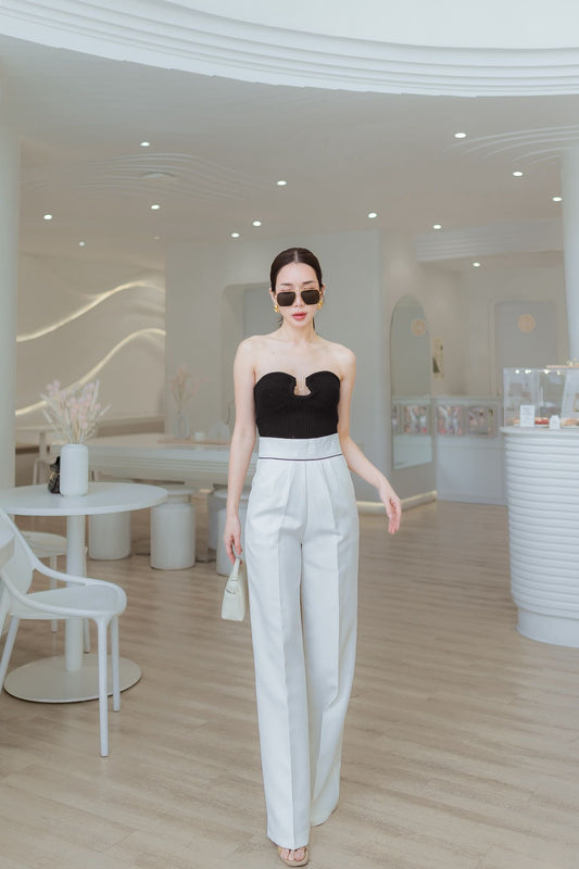 Empire Waist Wide Leg Pants