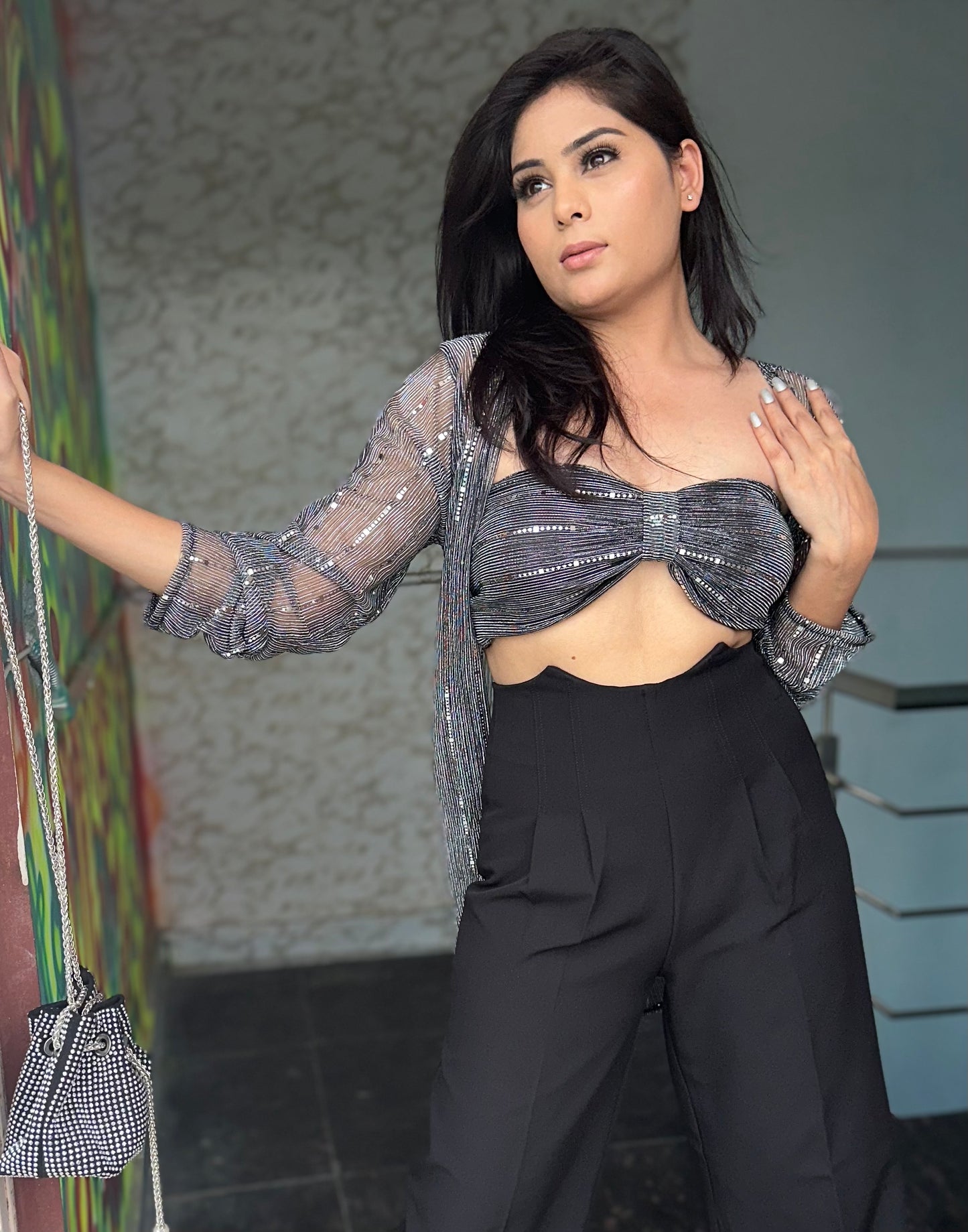 Moonlight Padded Bustier Top With Shrug