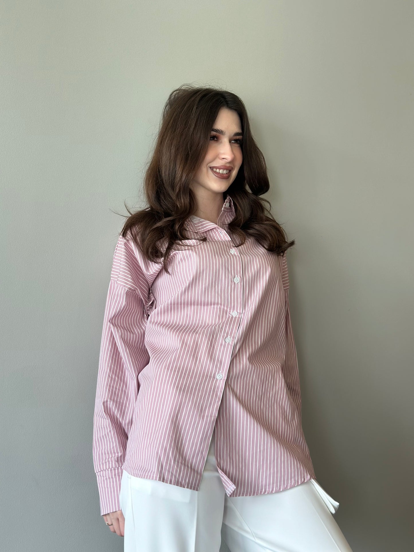 Cotton Striped Oversized Shirt