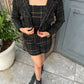 Black Tweed Dress With Blazer Set