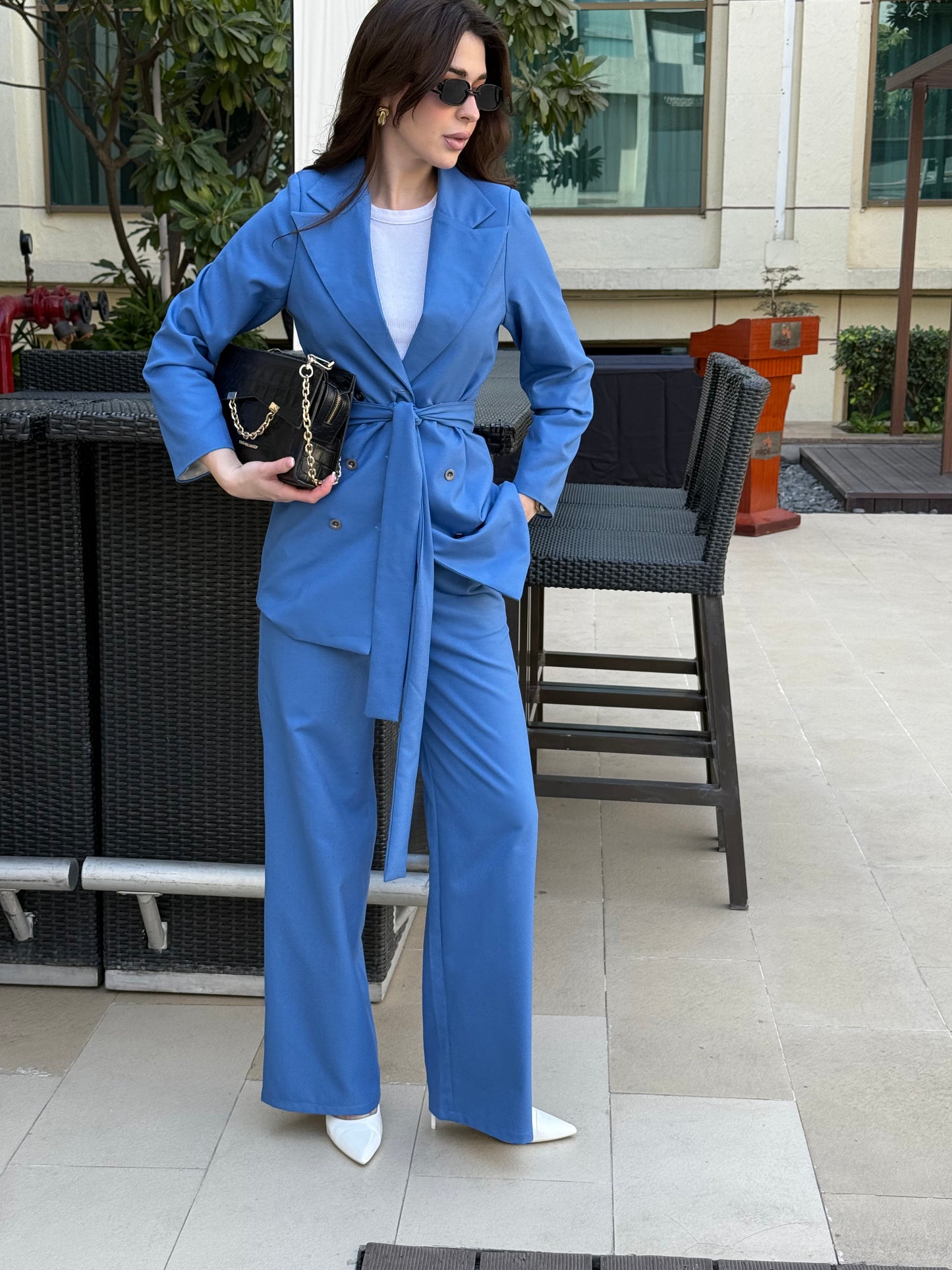 Aristocratic Blue Blazer Set