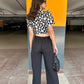 Summer Printed Crop Shirt With Pants