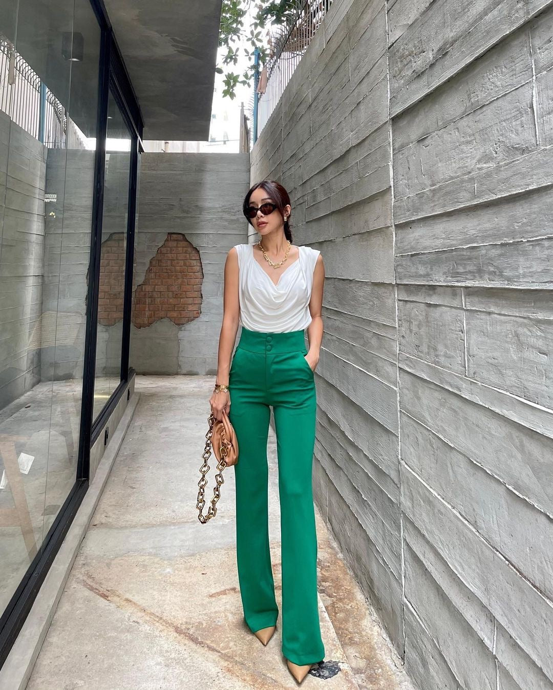 Wider Bottom High Waist Pants