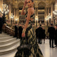 Gold Foil Pleated Festive Dress