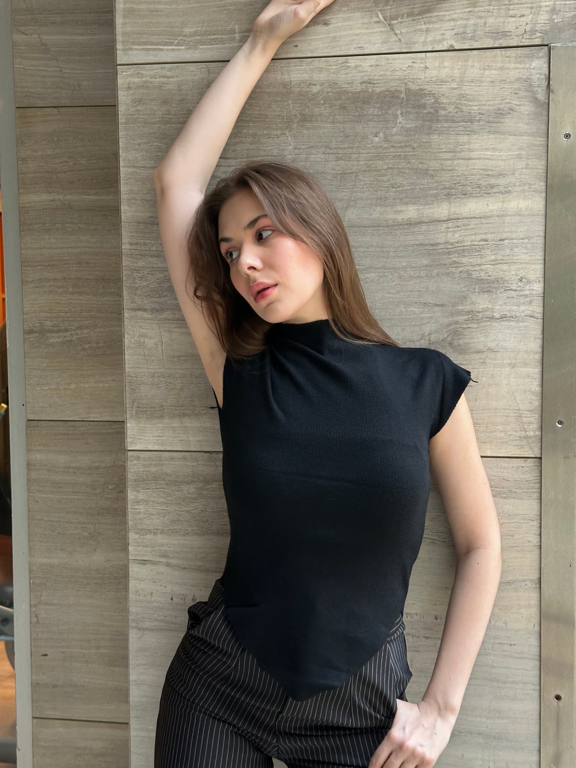 Turtle Neck Half Sleeves Knitted Tops – StyleAsh