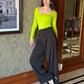 Neon Bodysuit With Black Taro Pants