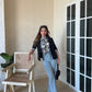 Cotton Scarf Vest With Linen Blazer
