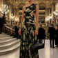 Gold Foil Pleated Festive Dress
