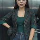 Plaid Blazer With Tank Vest