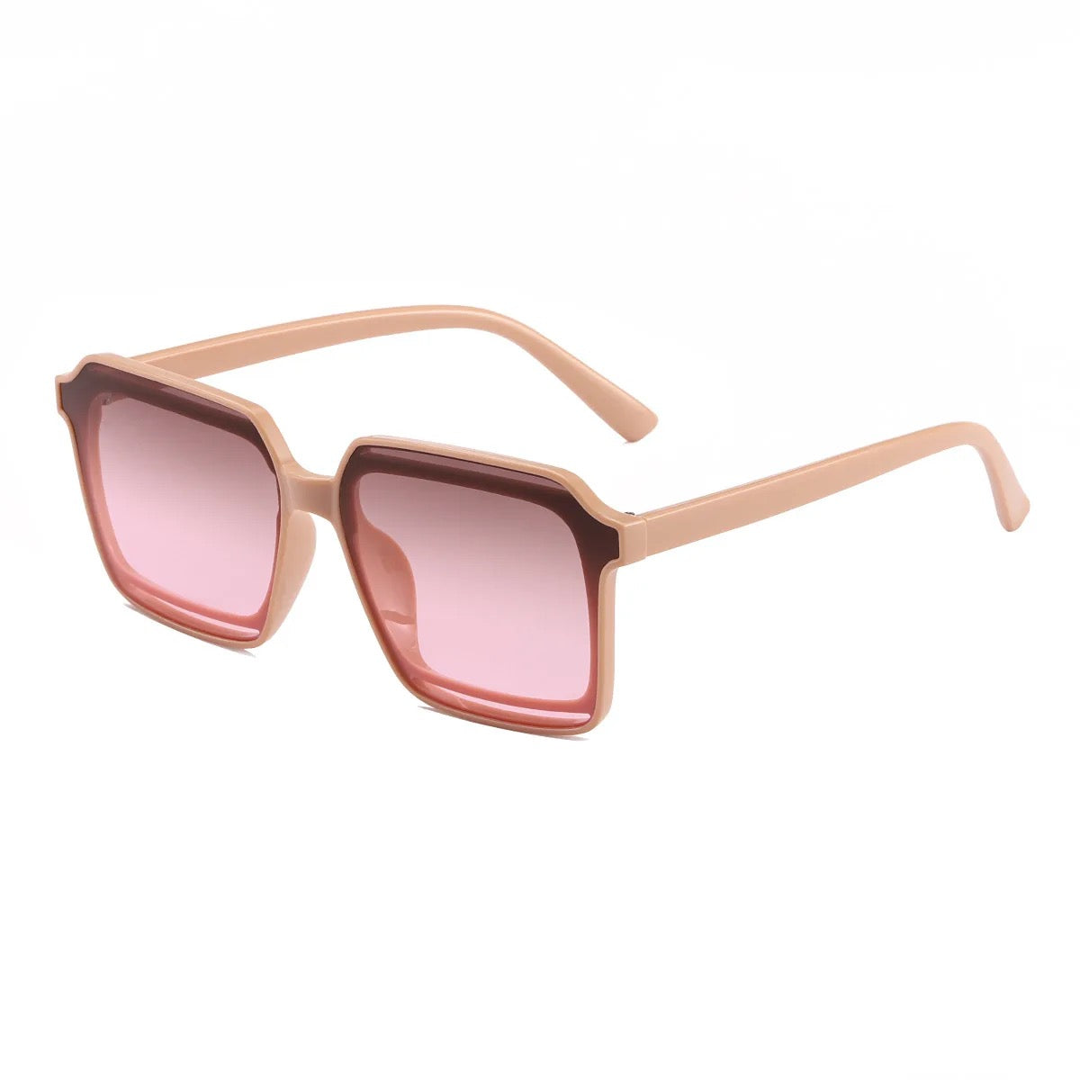 Oversized Peach Frame Tinted Sunglasses