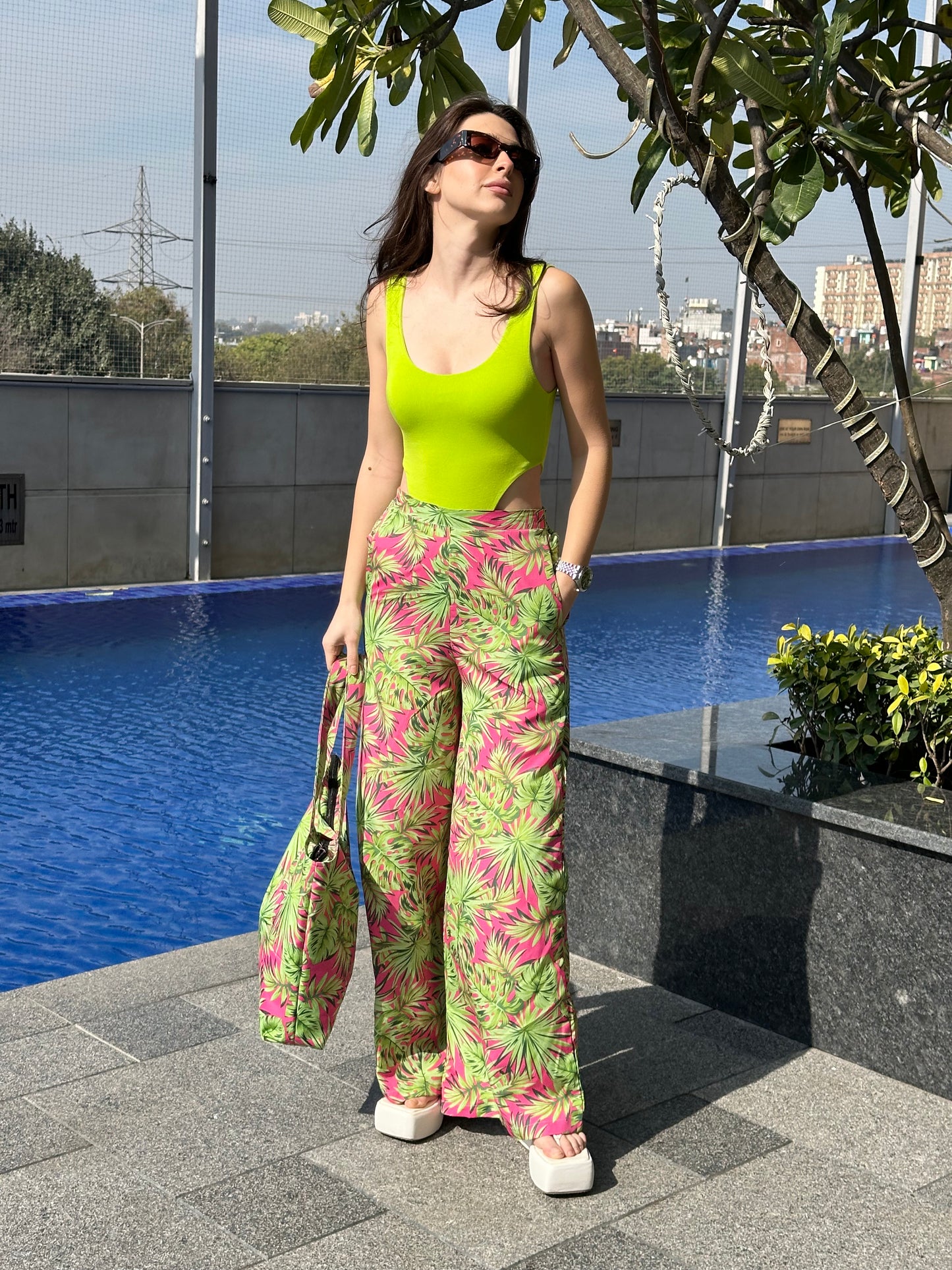 Tropical Pants With Bag & Bodysuit