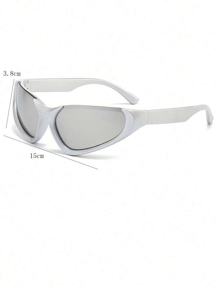 Y2K Silver Wrap Reflective Sunglasses