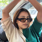 Black Rectangle Framed Sunglasses