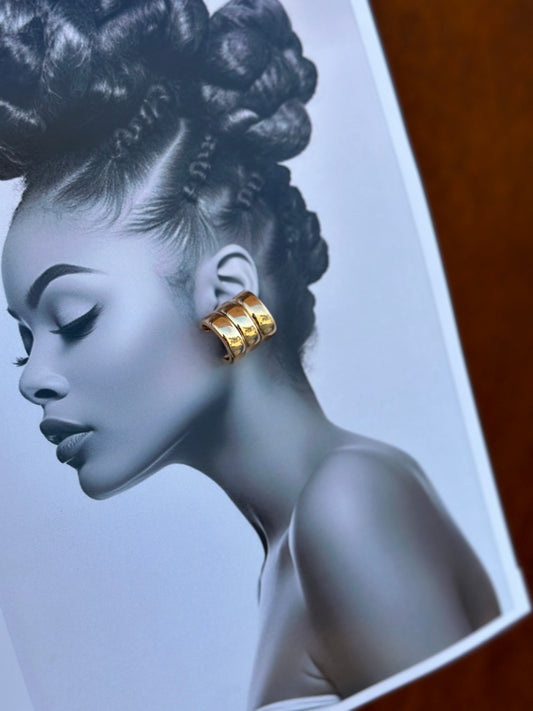 Three Layered Gold Studs