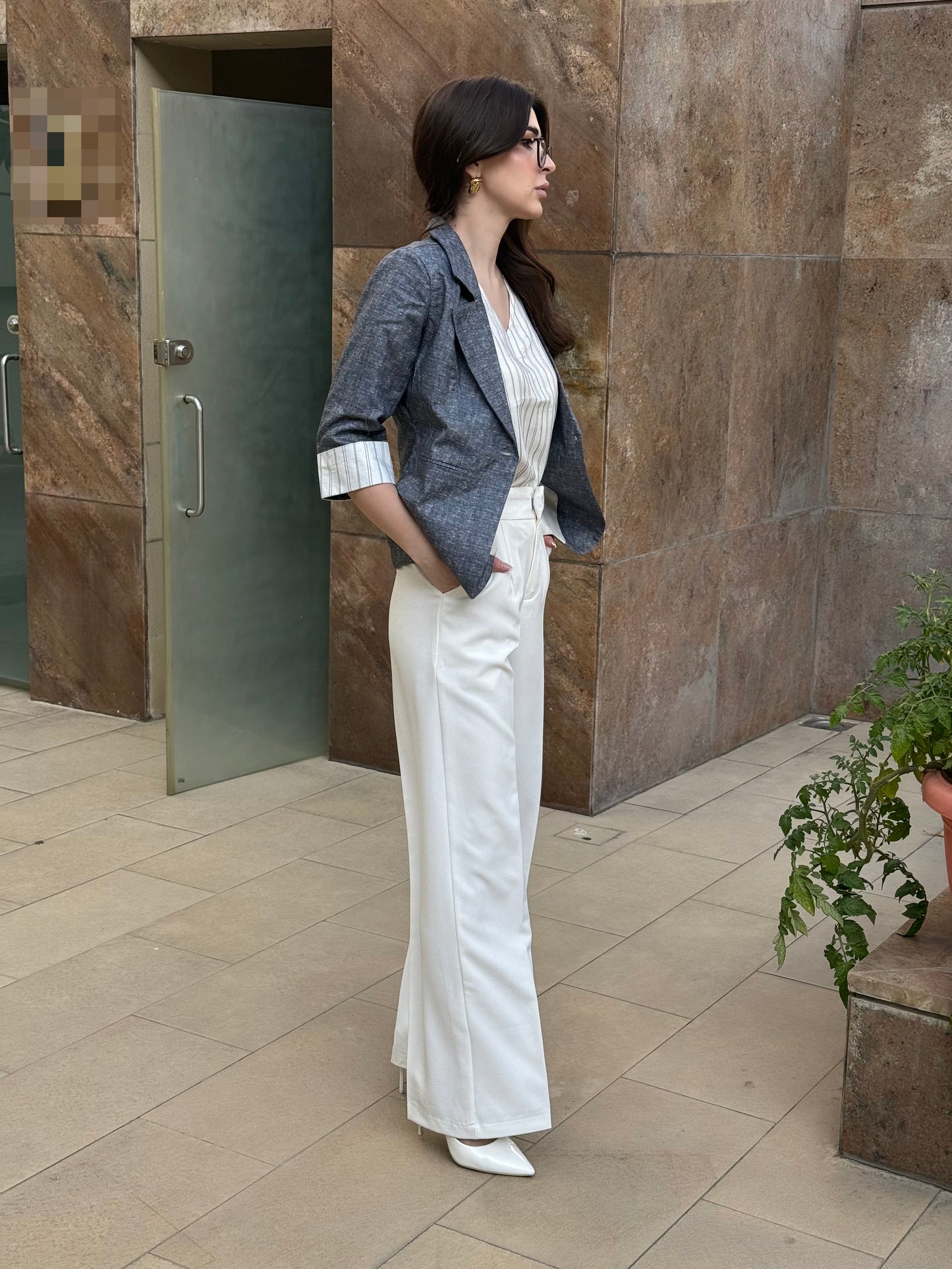 Charcoal 3/4th Blazer With Vest