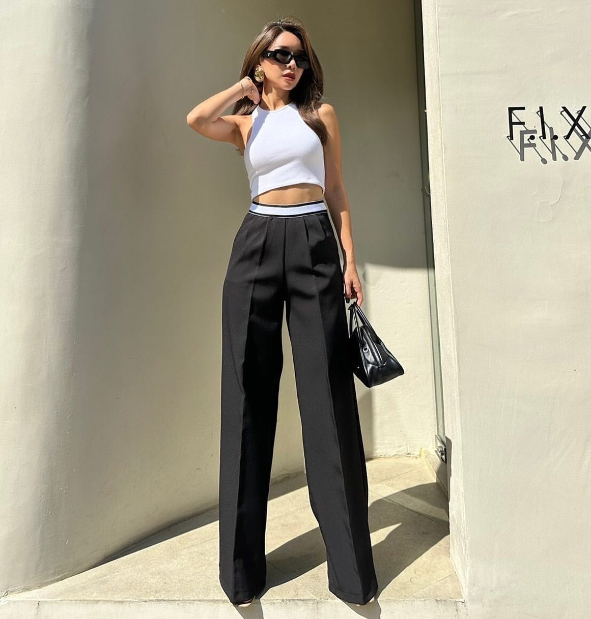 Elastic Waist Casual Pants