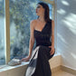 StyleAsh Black Fitted Padded Sequins Gown Dress