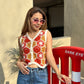 Mustard Crochet Vest