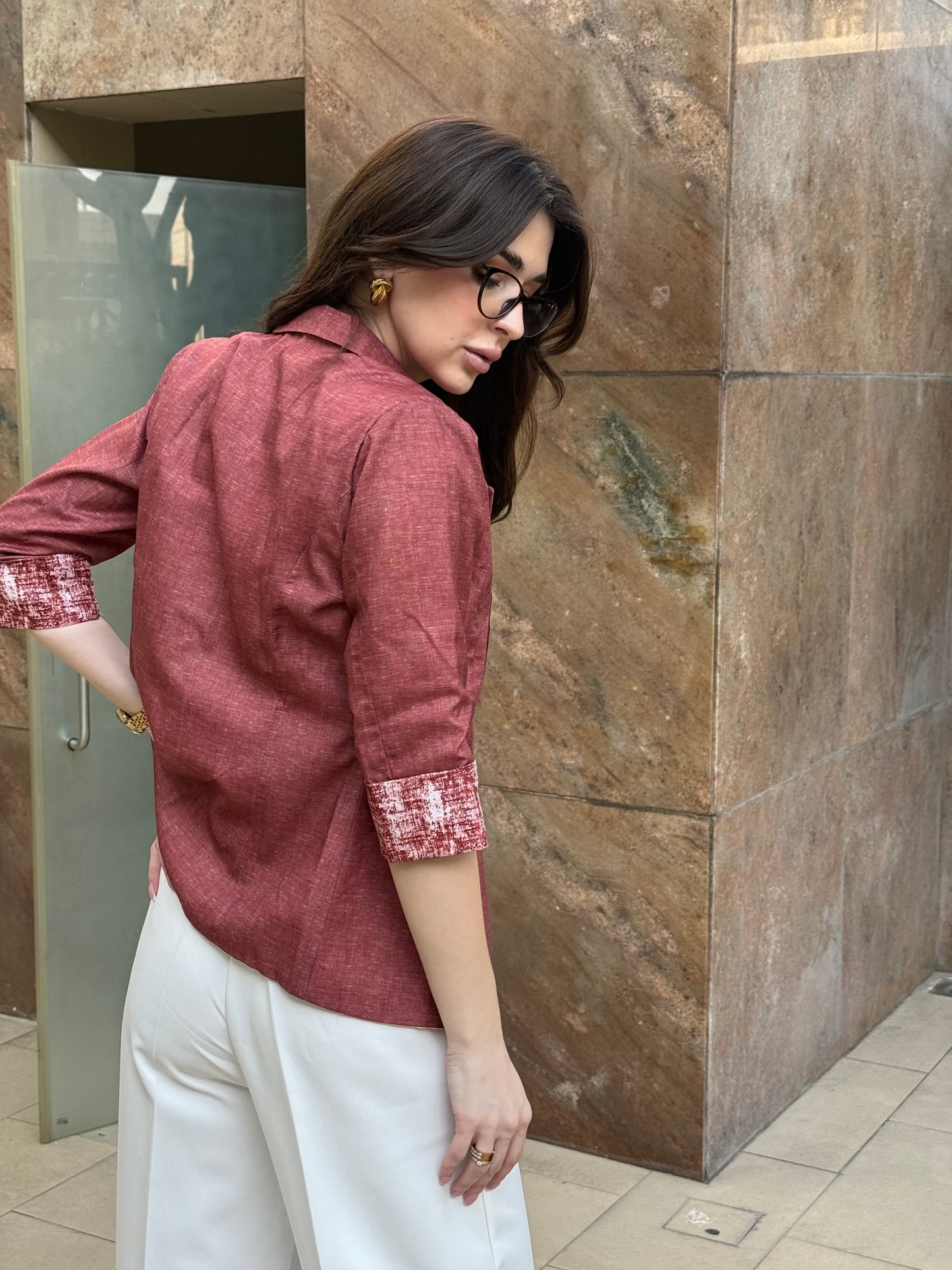 Rust 3/4th Blazer With Vest